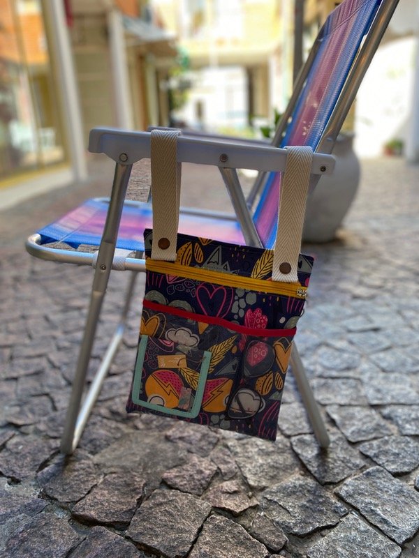 Producto - Bolsillero para reposera corazón, rayo, nube