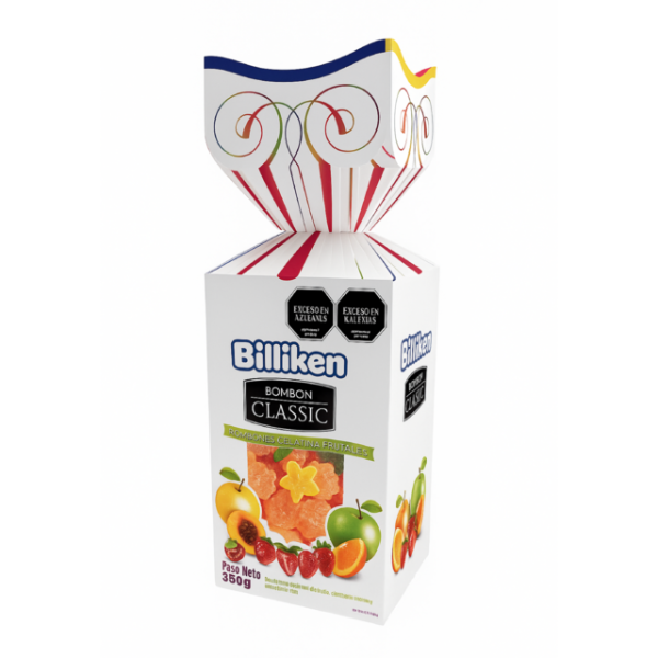 Producto - BILLIKEN BOMBONES FRUTA X350G HEXAGONAL