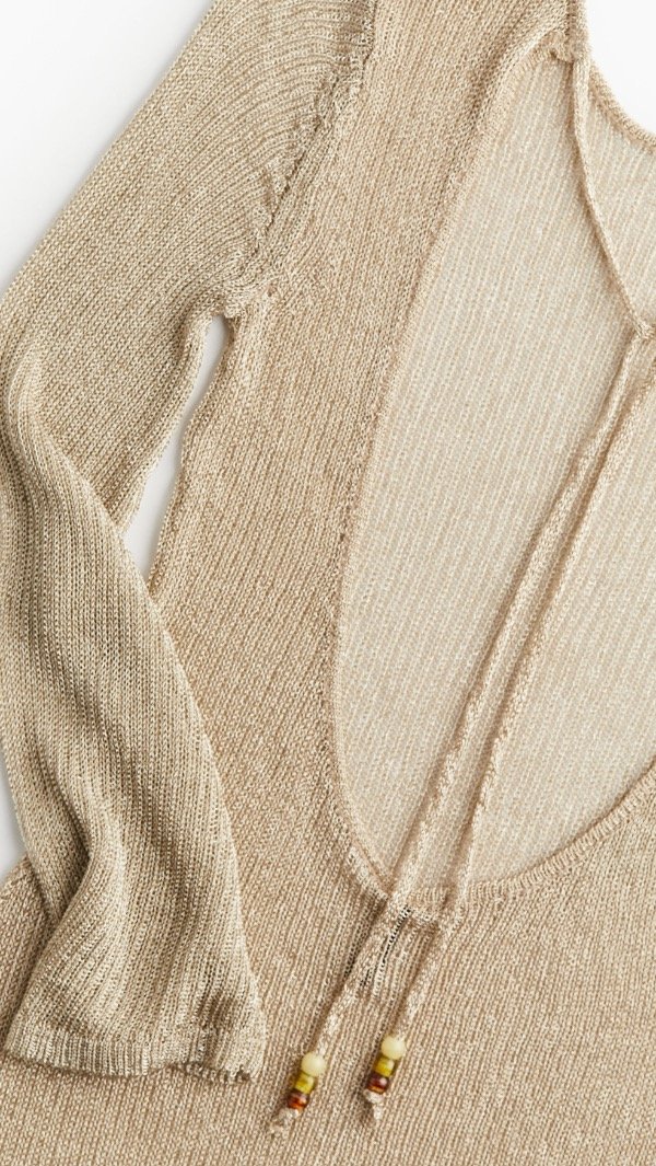 Producto - Vestido knitted dorado HM TM - 6