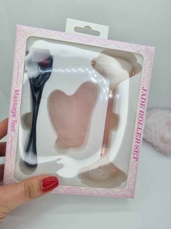 Producto - Kit facial rodillo/guasha/dermaroller