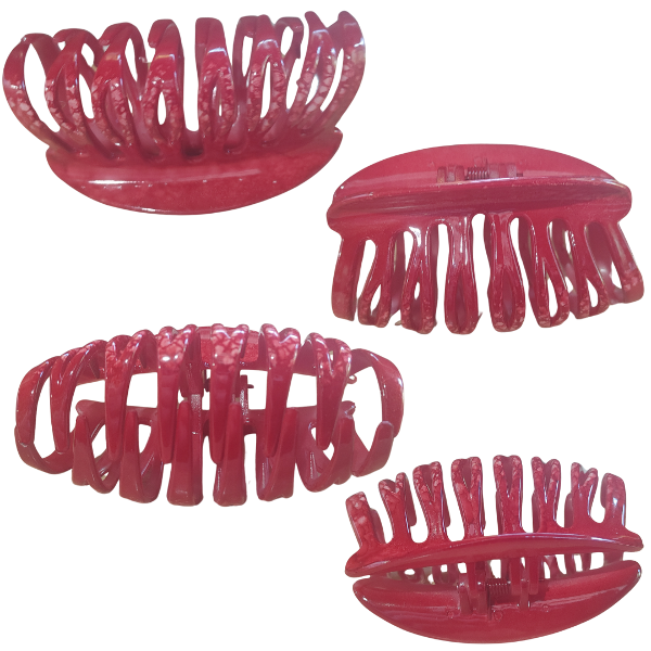 Producto - Broche Para Pelo Tubular Brillante marmolado Grande Para Mujer X unidad - 4