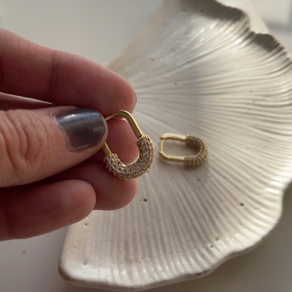 Producto - Aros Gancho micropave gold - 1