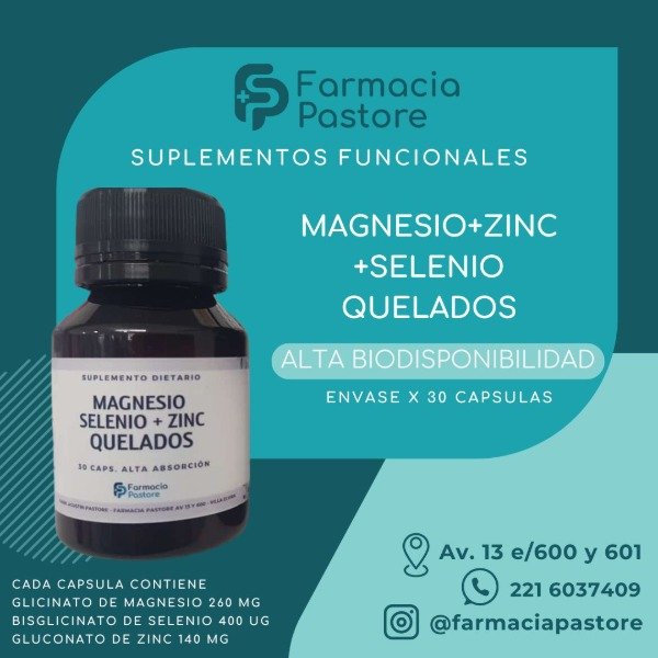 Producto - Capsulas con Magnesio, Selenio y Zinc QUELADOS x 30 caps