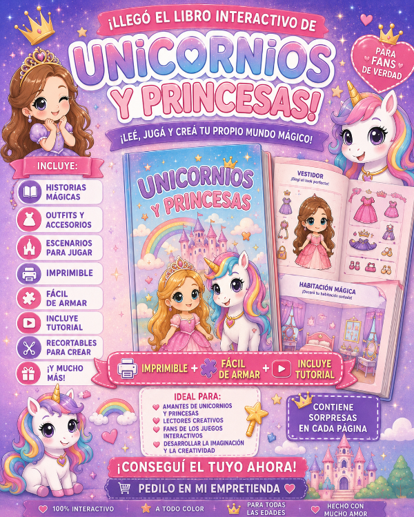 Producto - LIBRE INTERACTIVO UNICORNIOS Y PRINCESAS