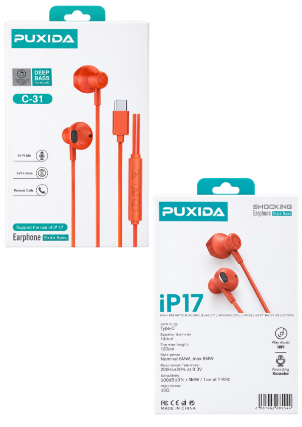 Producto - AURICULARES PUXIDA C-31 #6987462689544