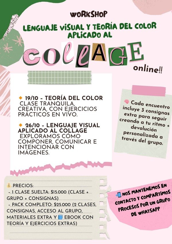 Producto - Workshop Teoría del Color y Lenguaje Visual aplicado al Collage OCTUBRE