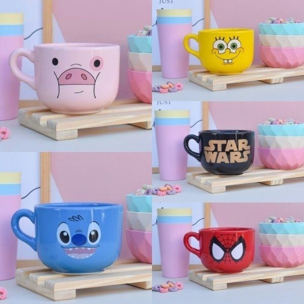 Producto - Tazón Ceramica Con Dibujo Diseño Personaje Infantil 24301