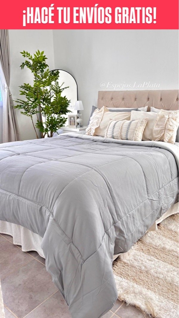 Producto - ENVÍO GRATIS - SIMÍL PLUMÓN REVERSIBLE 2 PLAZAS/ 2 1/2 Y QUEEN - GRIS