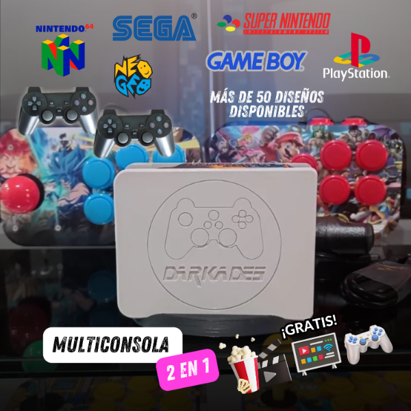Producto - MULTICONSOLA 2 EN 1 + 2 JOYSTICKS INALAMBRICOS + 4 JOYSTICK ARCADE (STICK-KADE)