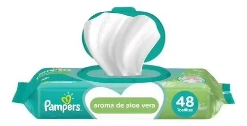 Producto - TOALLITAS HÚMEDAS PAMPERS "AROMA DE ALOE VERA" 48U