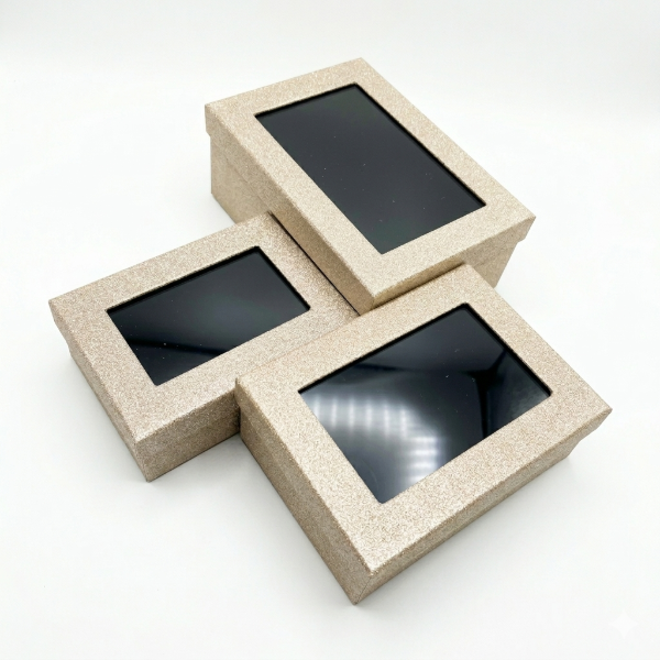 Producto - SET X3 CAJA DE REGALO RECT. C/BRILLO Y VISOR