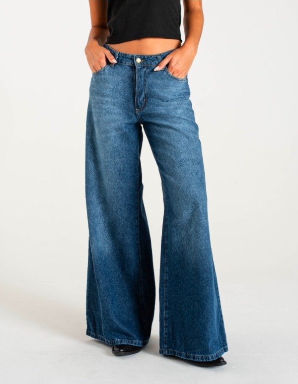 Producto - Wide leg azul clásico (W77)