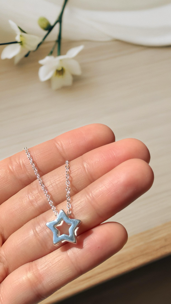 Producto - Cadena con dije de estrella incluído ACERO BLANCO CA58