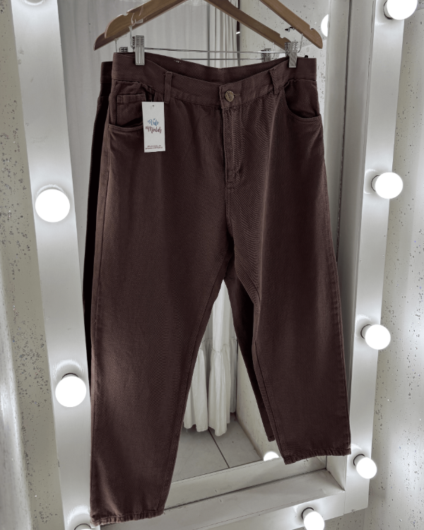 Producto - Jean Mom Liso Marron Claro