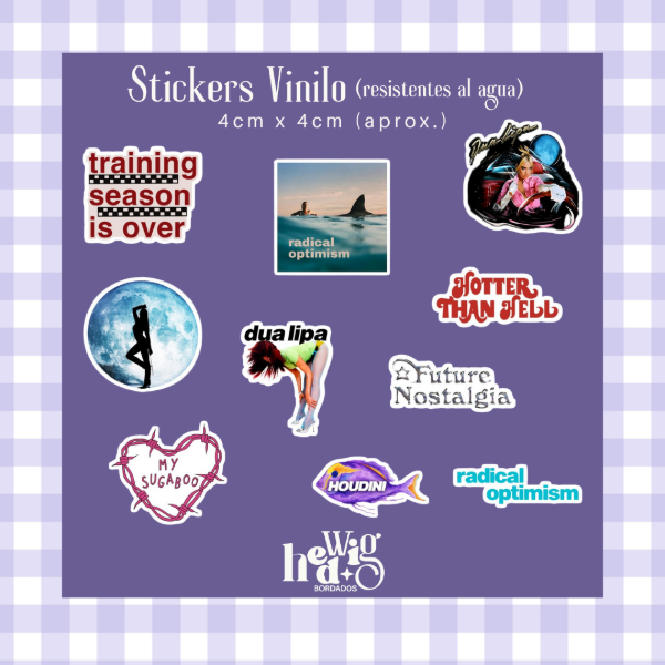 Producto - Pack 10 Stickers Vinilo DUA LIPA