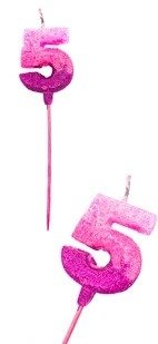 Producto - Vela Gibreada Degrade Rosa Número 5