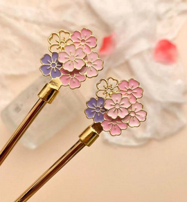 Producto - CUCHARA DE POSTRE FLORES DE SAKURA DORADA