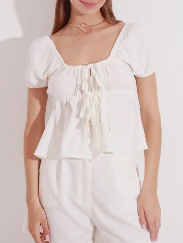 Producto - Blusa Doble Frunce Mangas Cortas