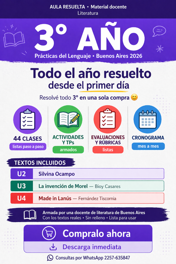 Producto - Planificación anual para TERCER AÑO