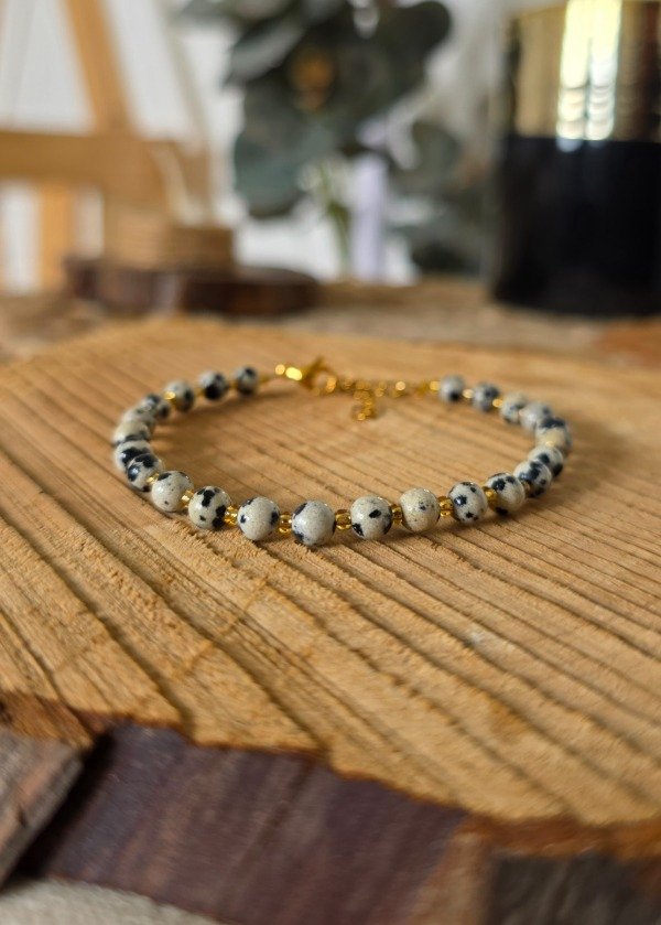 Producto - Pulsera Jaspe Dalmata 4mm