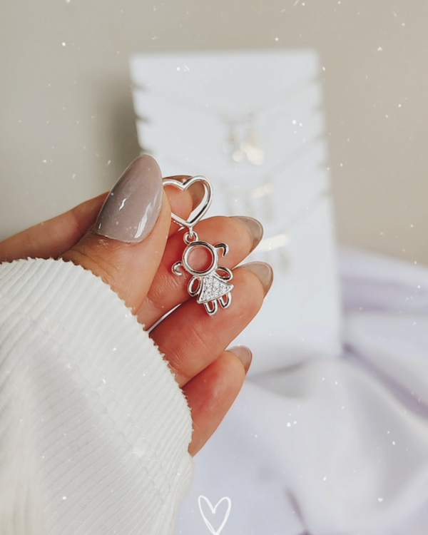 Producto - Nenito Corazón Niña plata y cubics