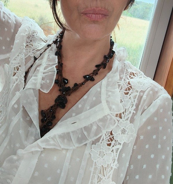 Producto - Collar ipanema mil vueltas Obsidiana negra
