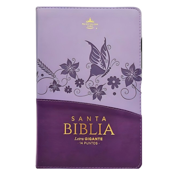 Producto - Biblia Reina Valera 1960 Letra Grande Lila Con Flores
