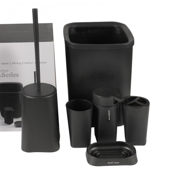 Producto - Set de Baño Negro 6 Piezas