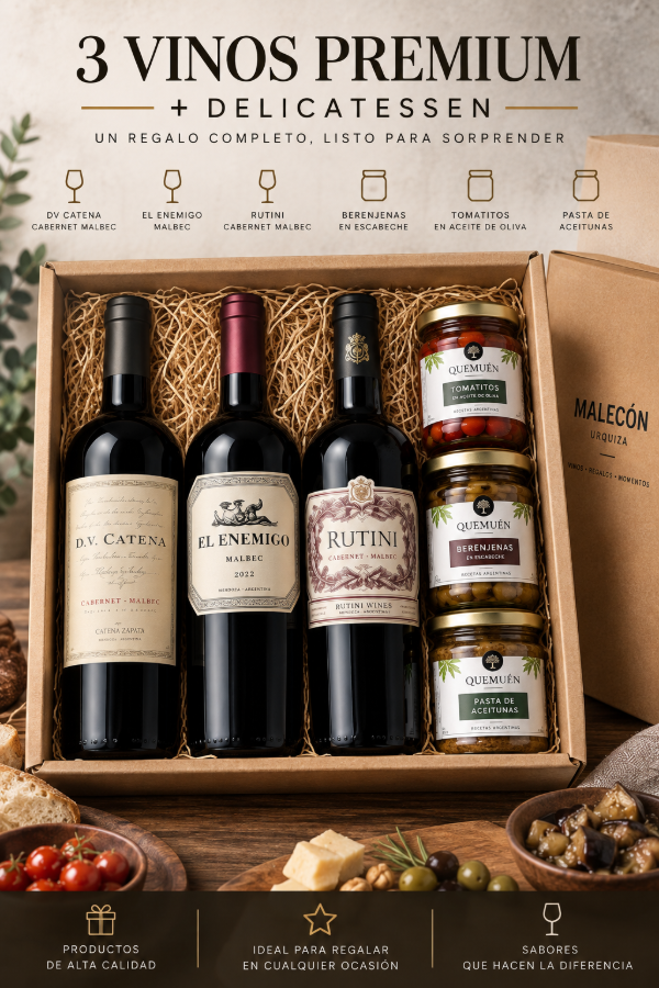Producto - Caja Regalo Gourmet Premium DV Catena, Rutini y El Enemigo + Delicatessen - 1