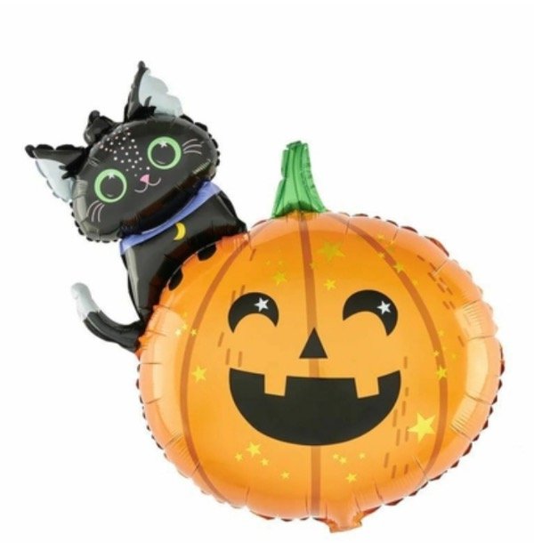 Producto - GLOBO CALABAZA Y GATITO CUTE