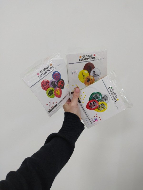 Producto - Globos estampados x10 piezas varios diseños deslizar - 0