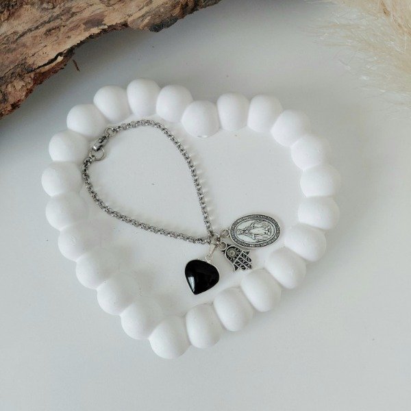 Producto - Pulsera corazon obsidiana2