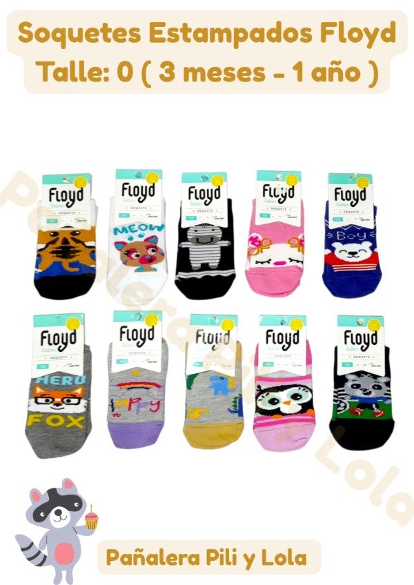 Producto - Soquetes Floyd Estampados Talle 0 (Consultar modelo disponible)