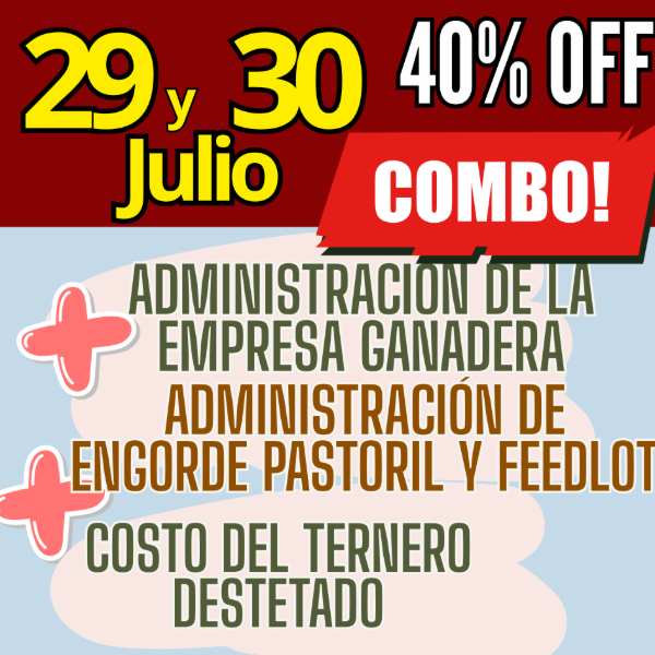Producto - COMBO 3 CURSOS:Gestión Ganadera + Costo del Ternero + Engorde Pastoril y Feedlot