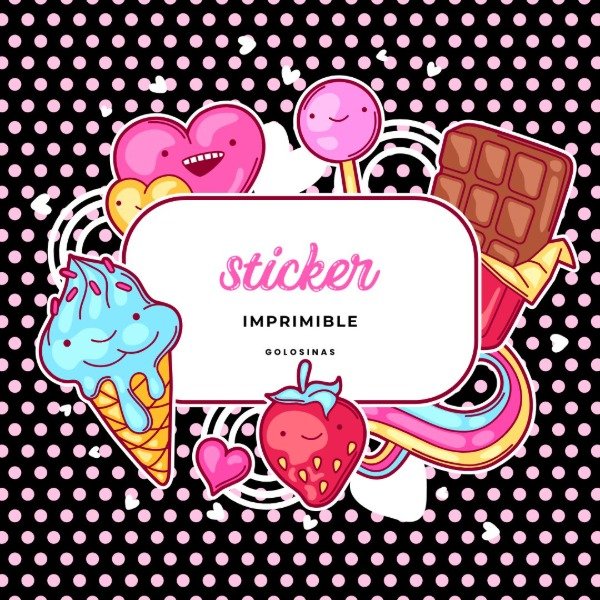 Producto - Diseño Sticker golosina IMPRIMIBLE
