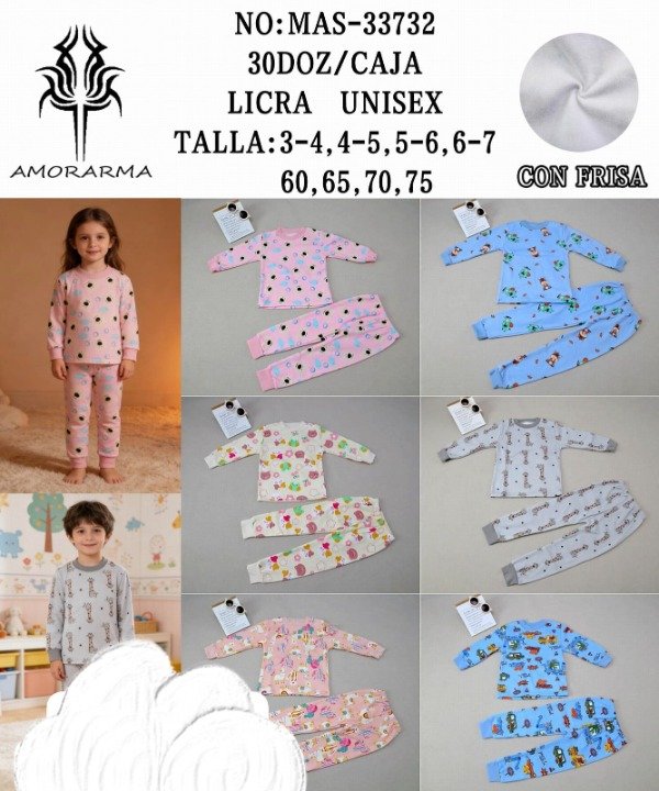 Producto - PIJAMA FRIZADO NIÑO/A AMORARMA 732 (x6)