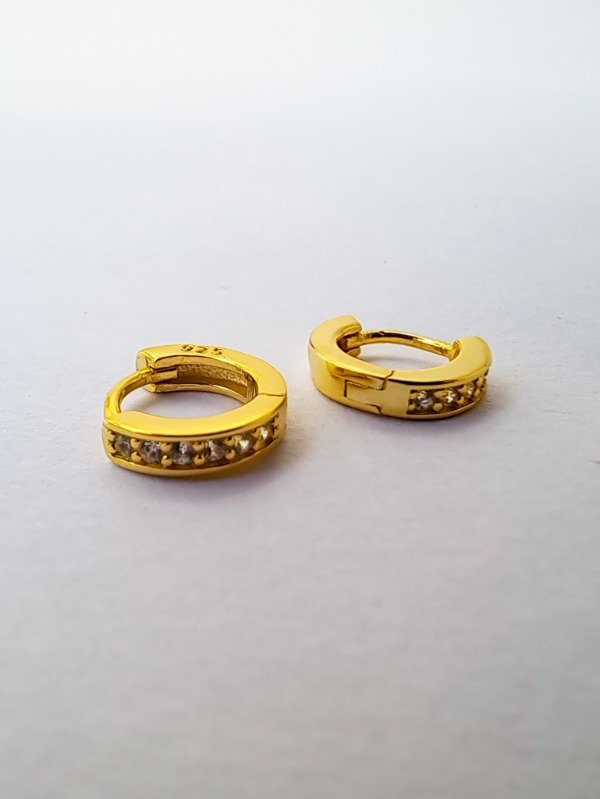 Producto - Aros Argollas Doradas Cubics