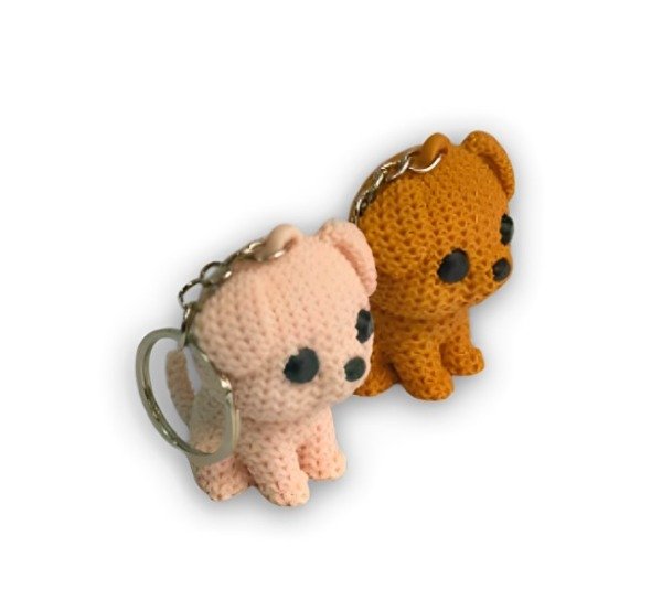 Producto - Pack x10 Llaveros Perritos Efecto Tejido 3D
