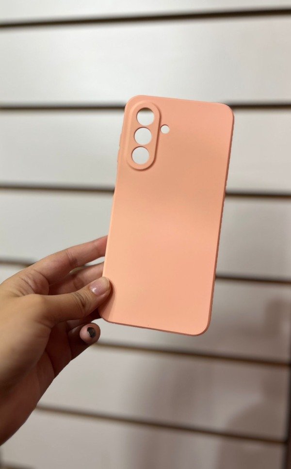 Producto - A15 y a25 silicona con felpa rosa salmon
