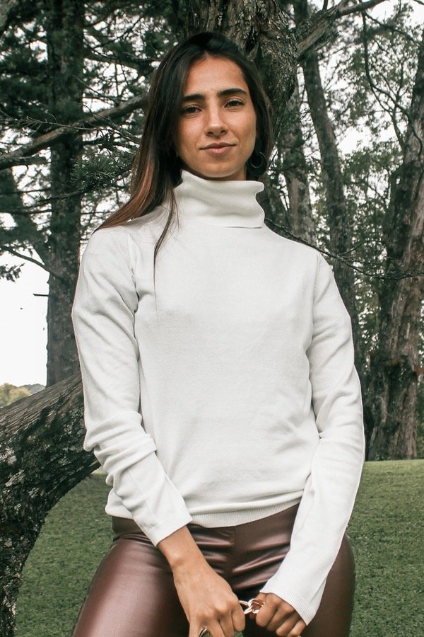 Producto - Polera Firenze Tejida Blanca 100 Algodón