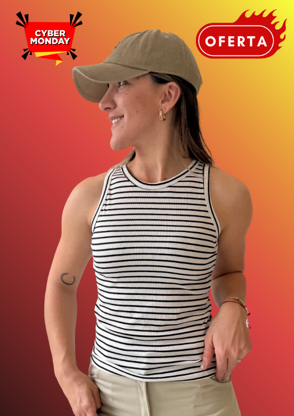 Producto - Musculosa CUEVA - Blanco/Negro