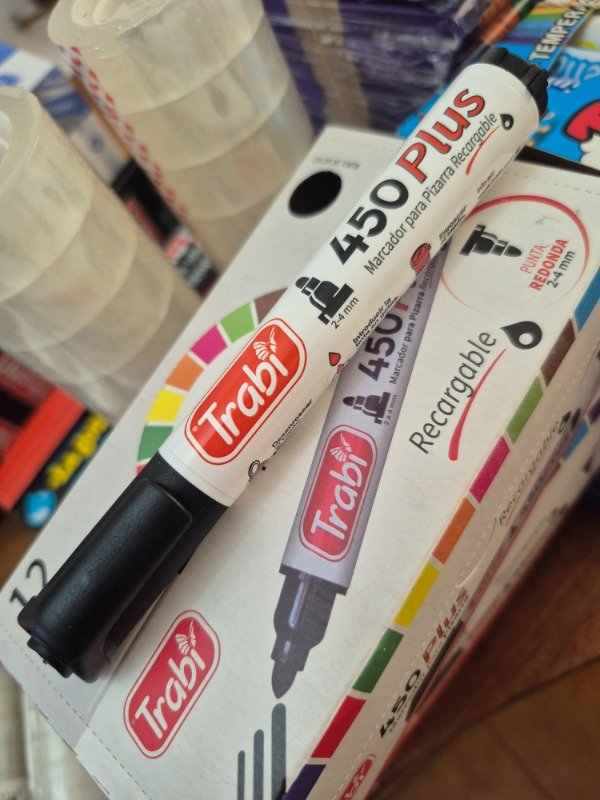 Producto - Marcador Trabi p/pizarra 450 recargable NEGRO
