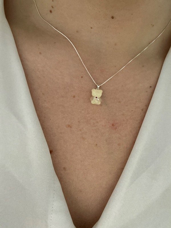 Producto - Collar osito con detalle moñito