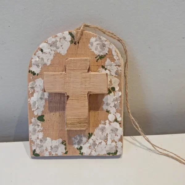 Producto - Medallón de madera con flores - 2
