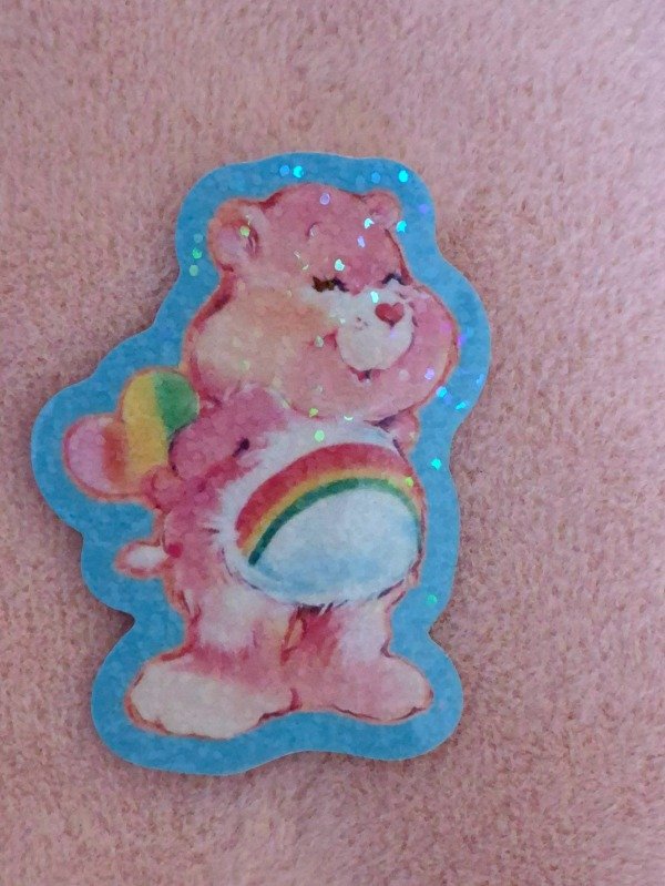 Producto - Sticker Alegrosita vinilo laminado glitter