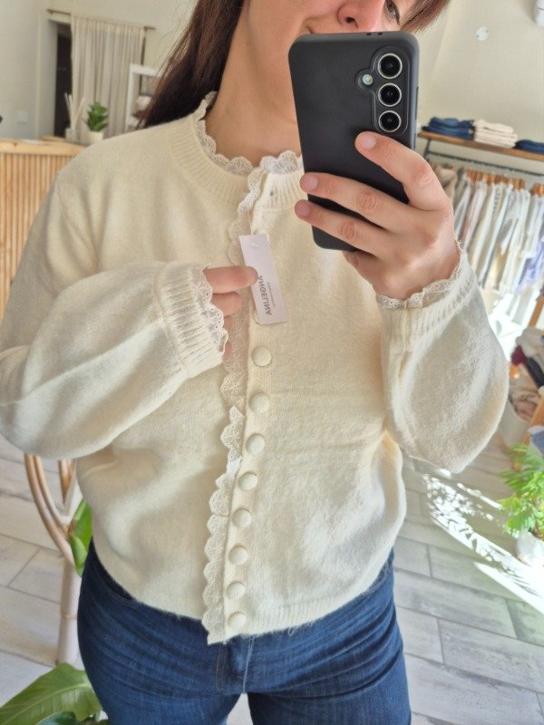 Producto - Cardigan Importado Con Broderie Alondra