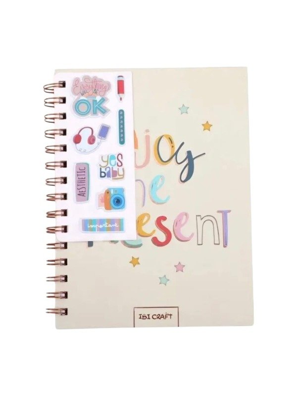 Producto - Ibi Craft Cuaderno Stickers 80hojas Color Beige - Enjoy The Present