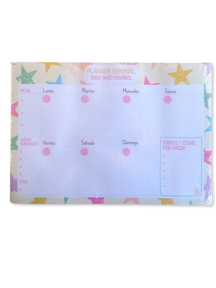 Producto - Planner Semanal Reysa 21 x 29,7 cm 50 hojas A4