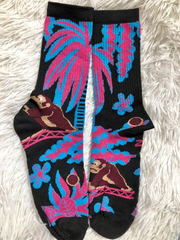 Producto - VANS NEGRA PALMERA FUCSIA 3/4 Prem