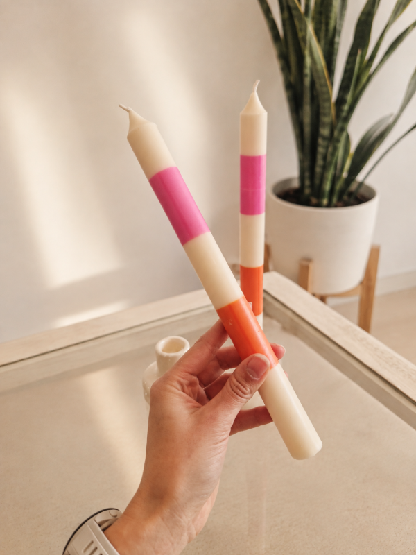 Producto - Vela Candy, naranja y rosa - 0